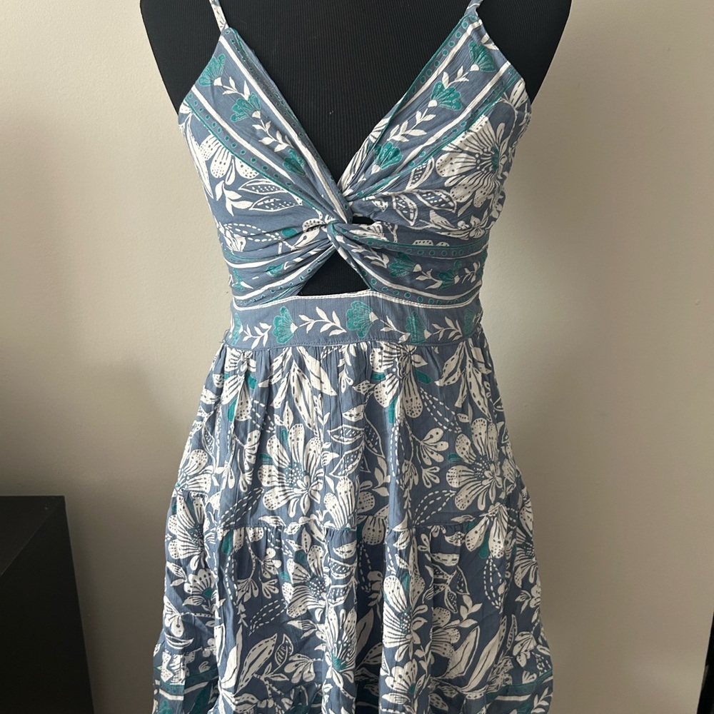Floral Blue and White Women's Dress